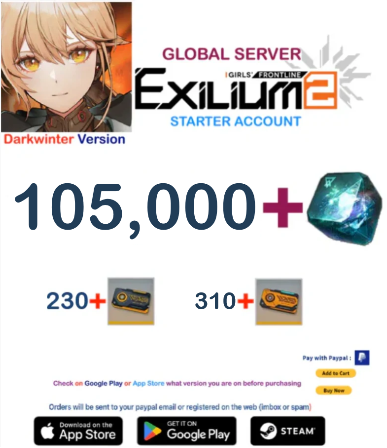 (Global Server-America- DarkWinter) 105.000 + Collapse Piece GIRLS' FRONTLINE 2: EXILIUM Starter account