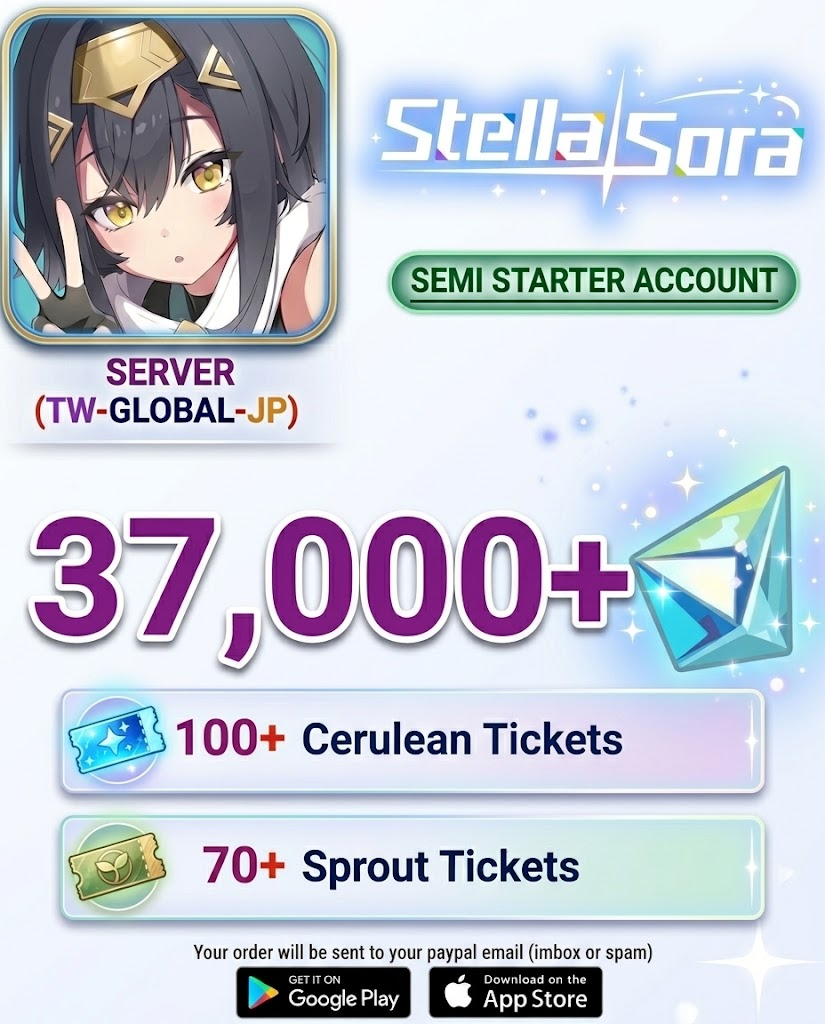 (Global-Jp-Tw-Kr Server) ?? Gems Stella Sora Semi-Starter Account v2