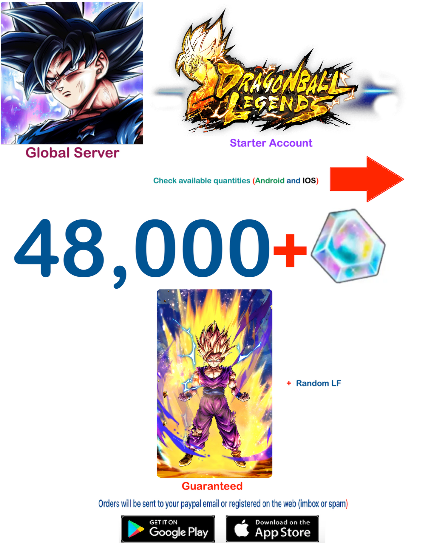 (Global Server)(Android-IOS VERSION) UL GOHAN SSJ2 Dragon Ball Legends Farmed Account