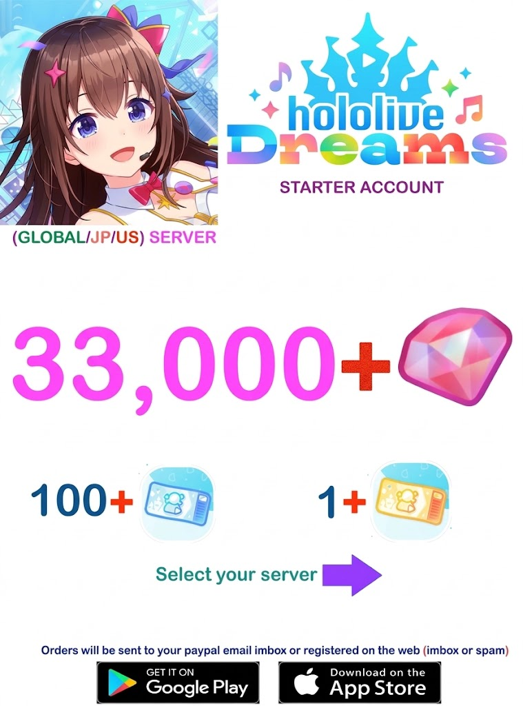 (Global/JP/US Server) ?? Gems Hololive Dreams Starter Account v2