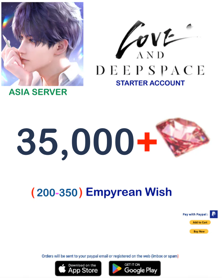 (Asia Server) 35.000 + Diamonds Love and Deepspace Account