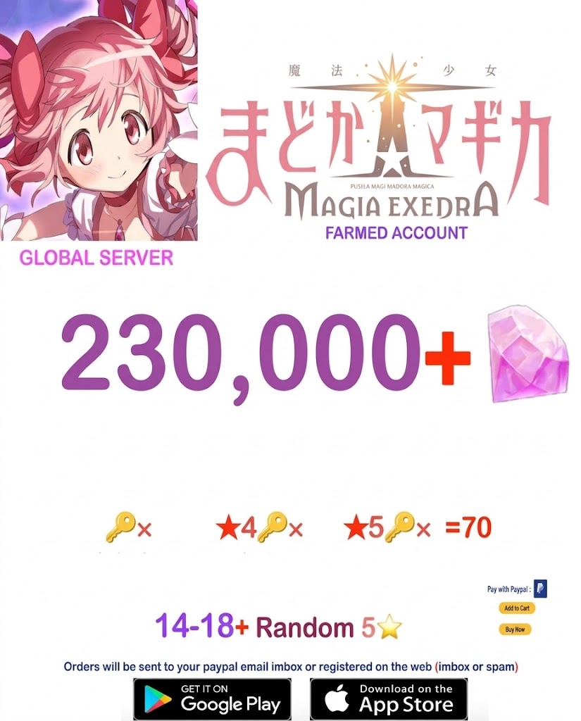 (Global Server) ?? Magica Stones Madoka Magica Farmed account v5