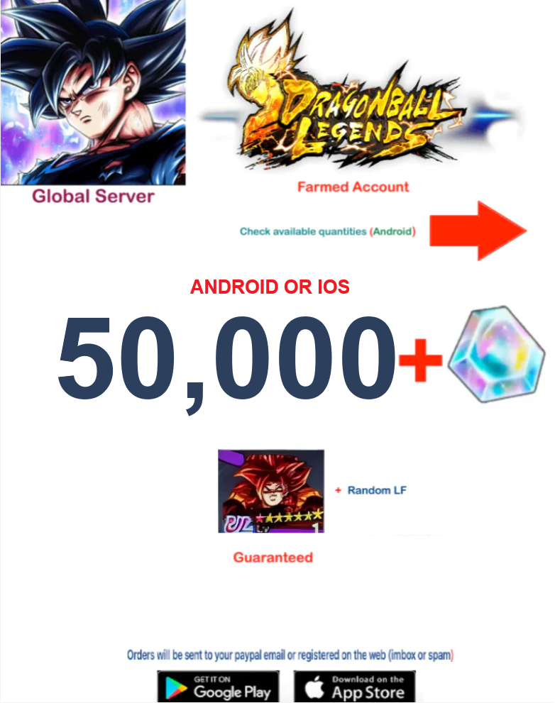 (Global Server)(Android/IOS VERSION) Super Saiyan 4 Gogeta Dragon Ball Legends Farmed Account