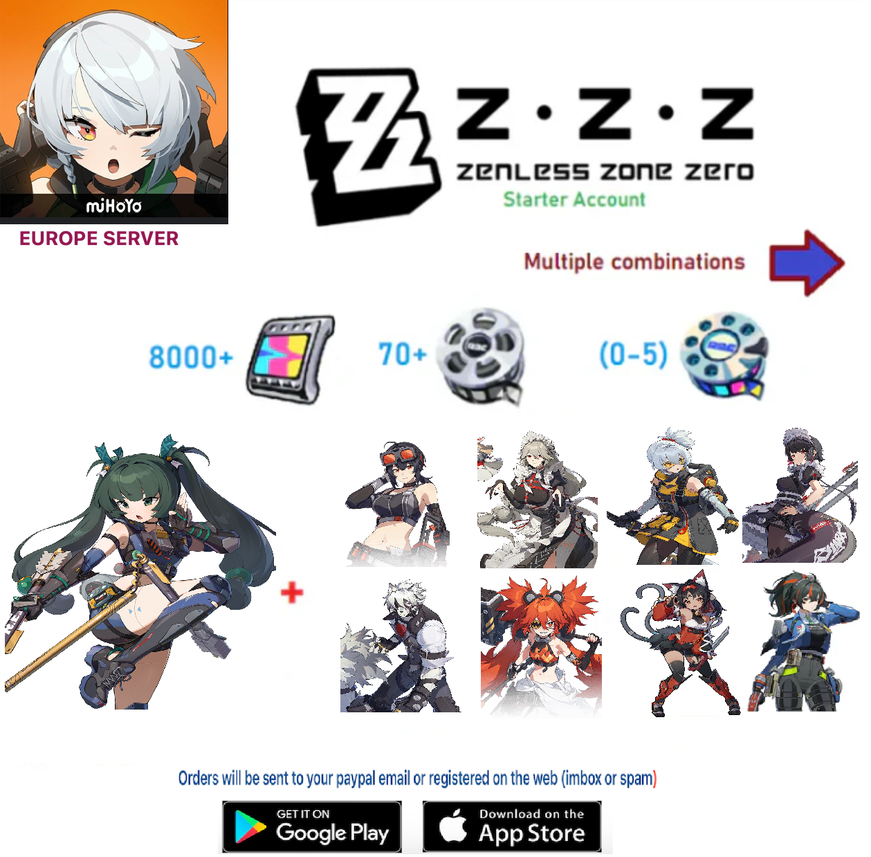 (Europe Server) Qingyi - Zenless Zone Zero Starter Account