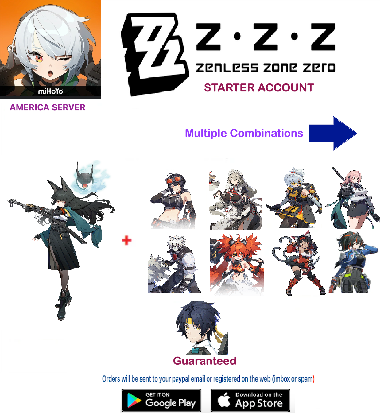 (America Server) Hoshimi Miyabi - Zenless Zone Zero Starter Account (RANK 8+)
