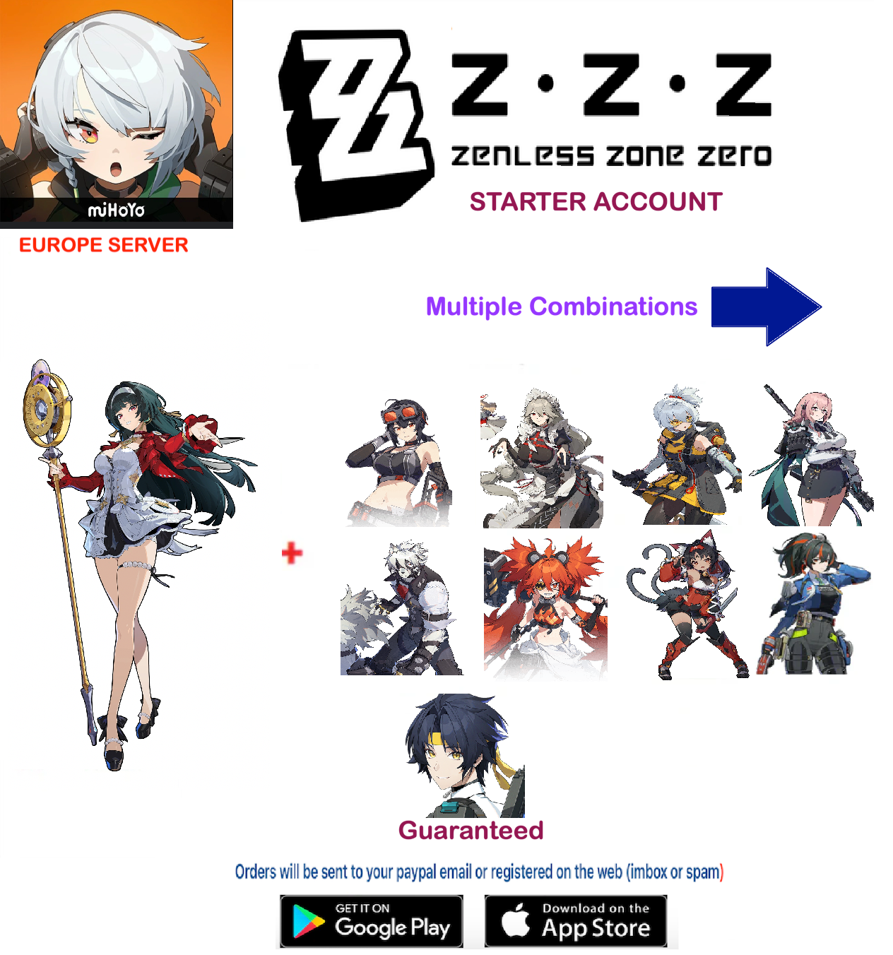 (Europe Server) Astra Yao - Zenless Zone Zero Starter Account (RANK 8)