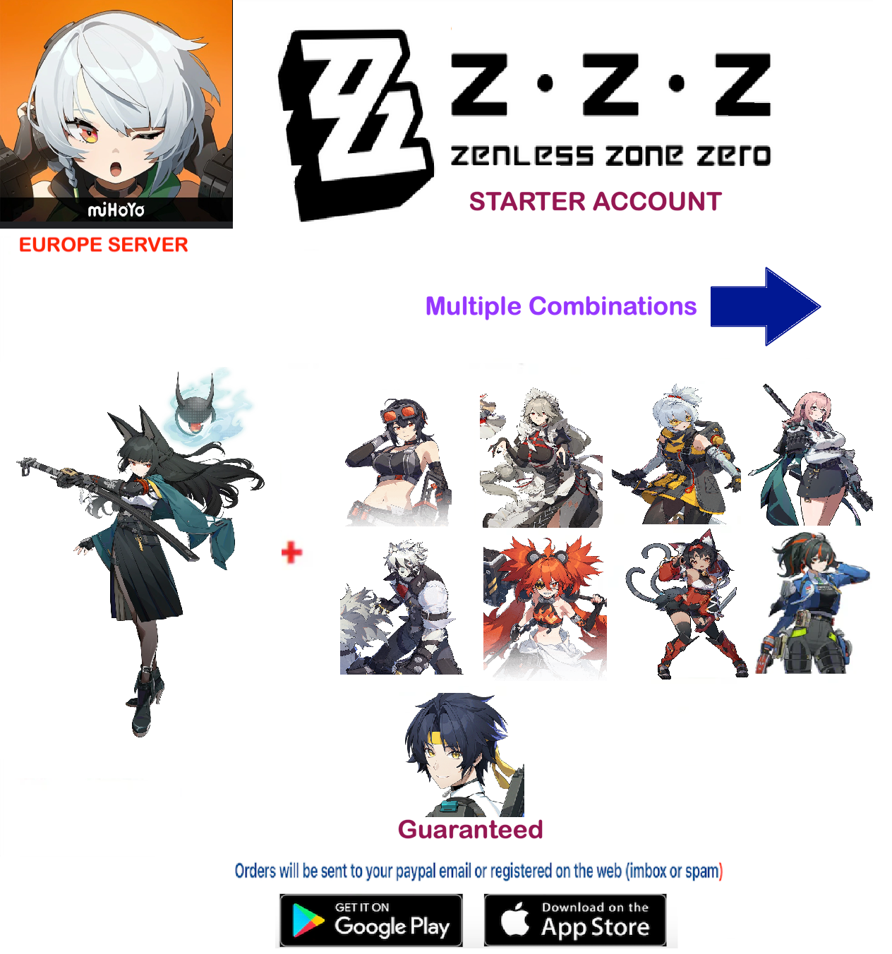 (Europe Server) Hoshimi Miyabi - Zenless Zone Zero Starter Account (RANK 8)