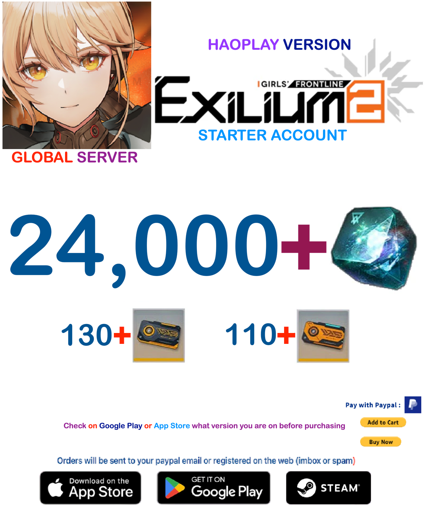 (Global Server - Haoplay) 24,000+ Collapse Piece GIRLS' FRONTLINE 2: EXILIUM Starter account