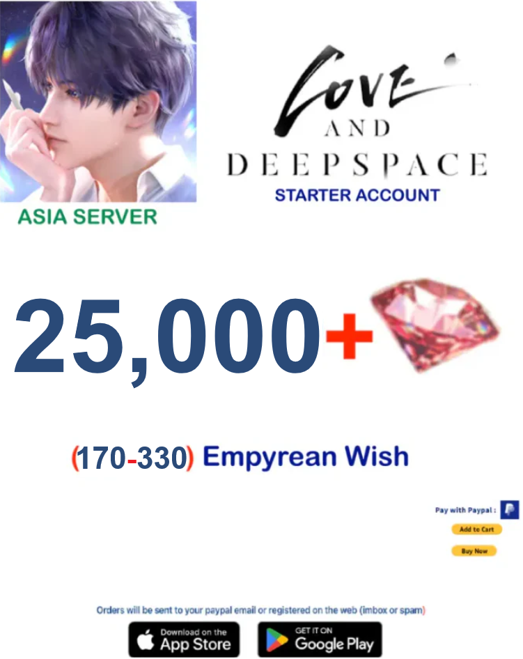 (Asia Server) 25.000 + Diamonds Love and Deepspace Account