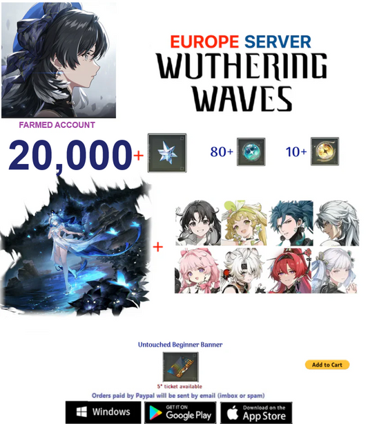 (Europe Server) Shorekeeper  - Multiple Combinations-  Wuthering Waves  Farmed  Account (AR15+)