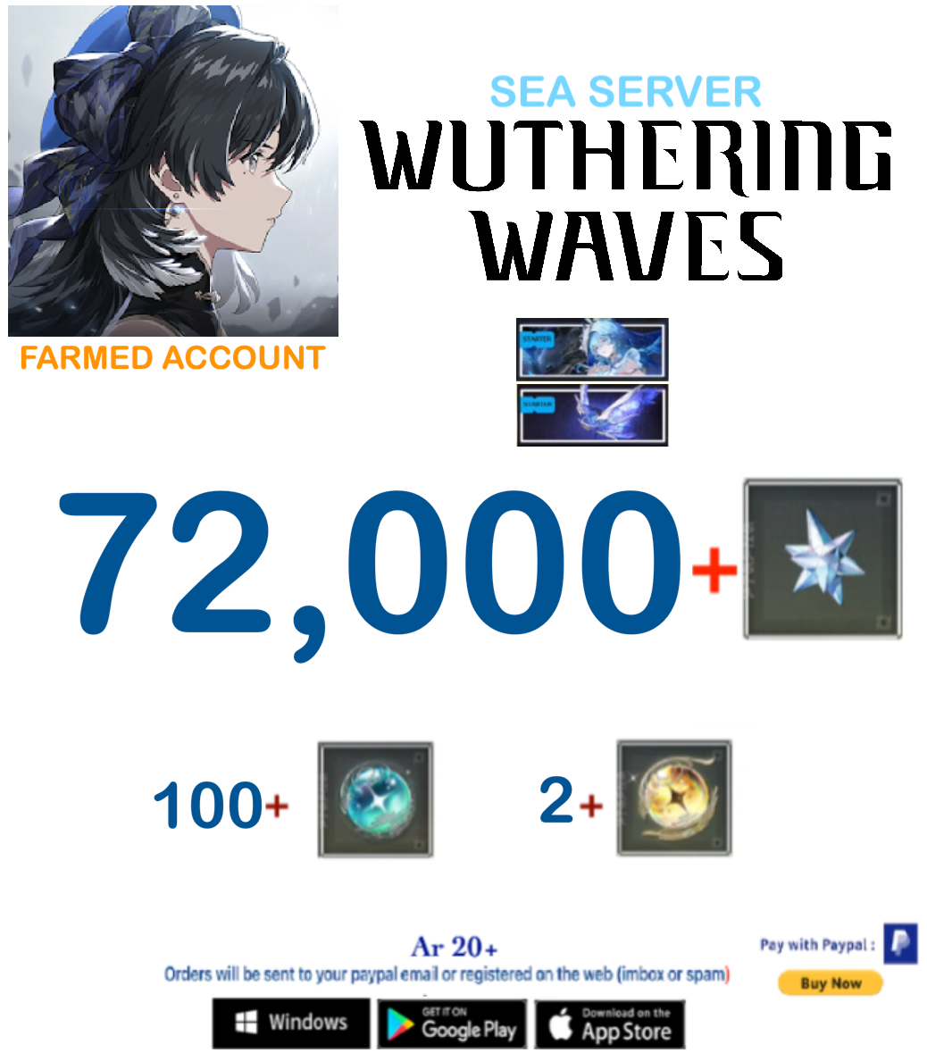 (Sea Server) Wuthering Waves Farmed Account v2 (SPECIAL OFFER)