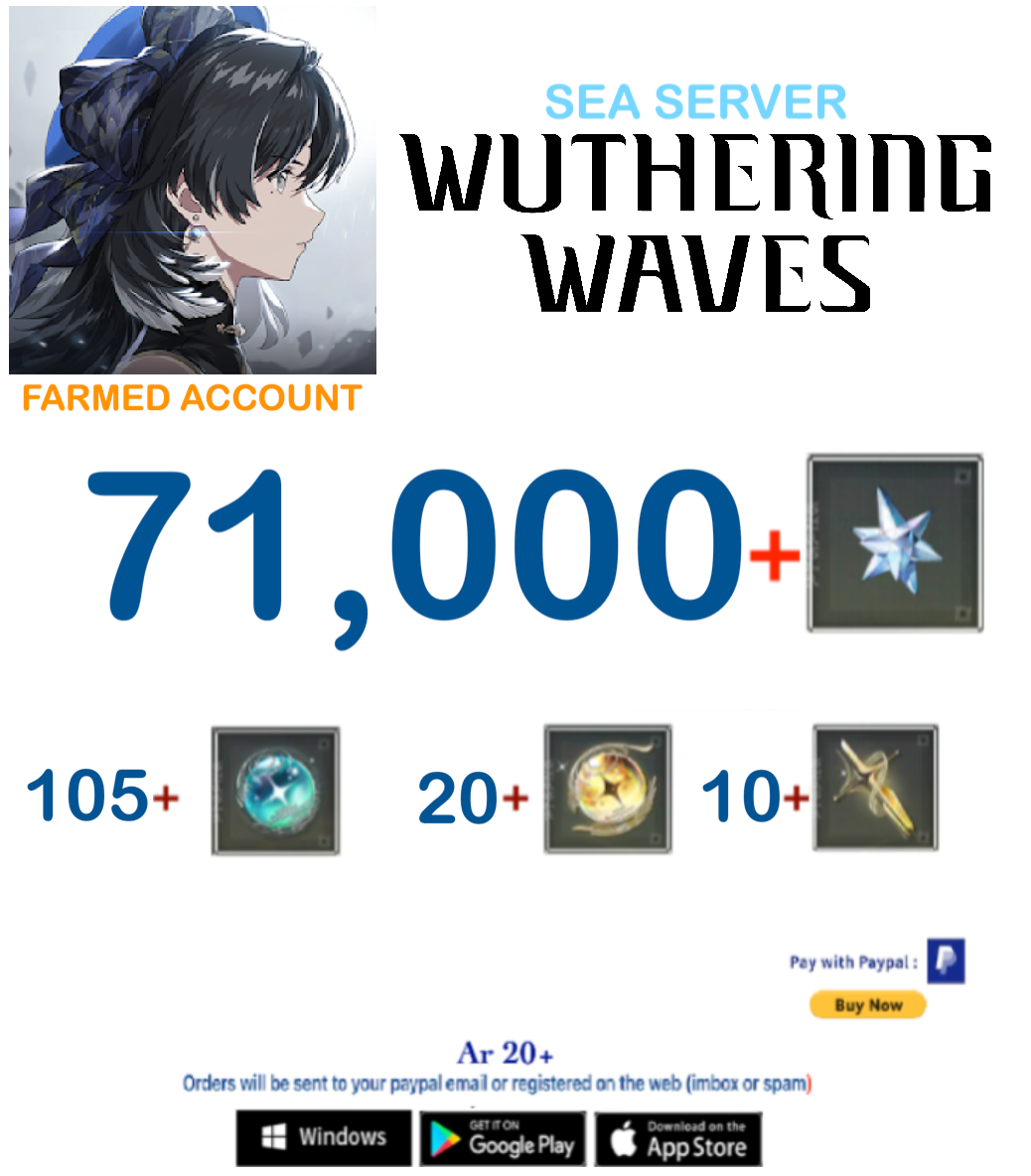(Sea Server) Wuthering Waves Farmed Account