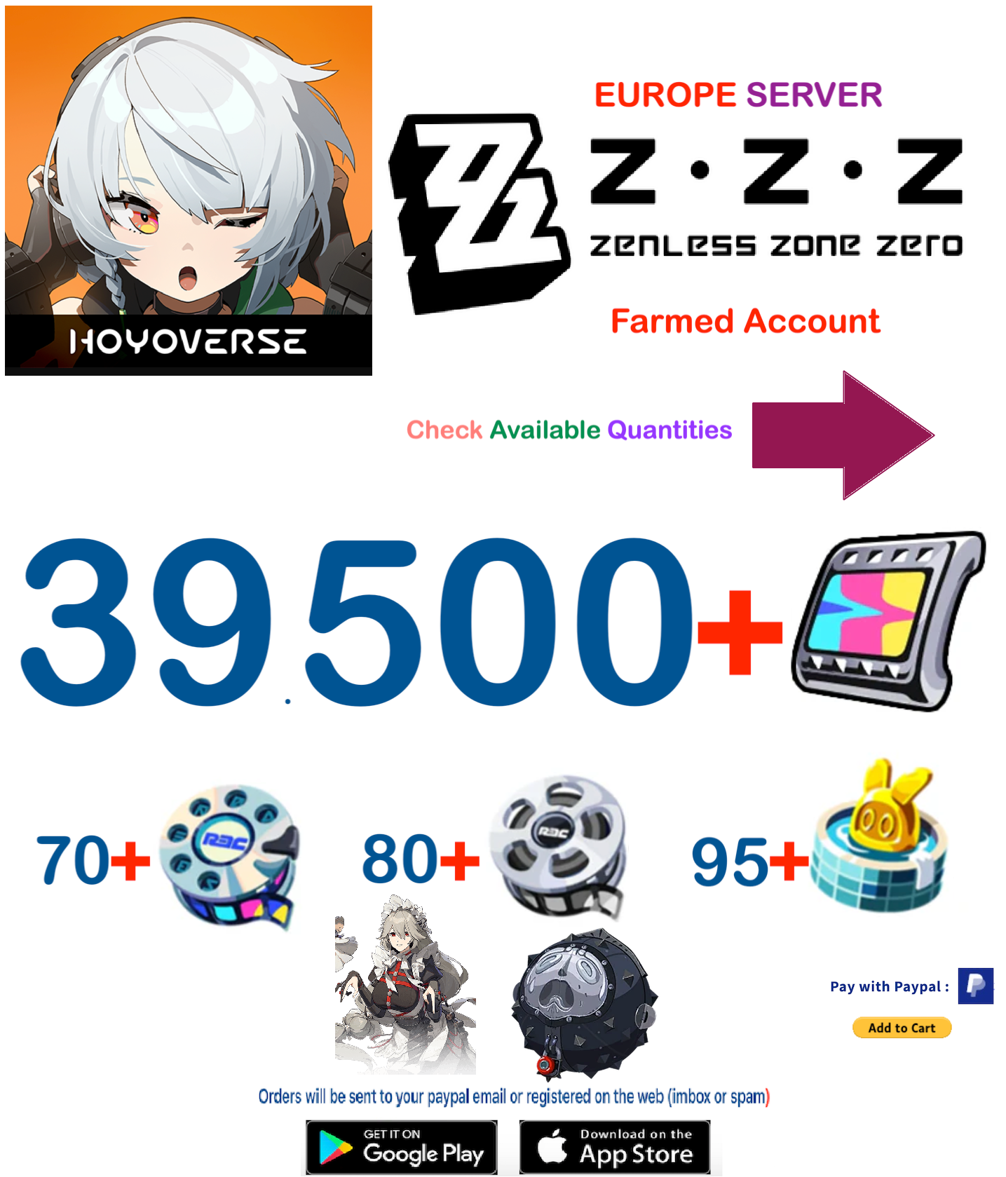 (Europe Server) Encrypted Master Tape + Exchange Polychrome + Master Tape - Zenless Zone Zero Starter Account