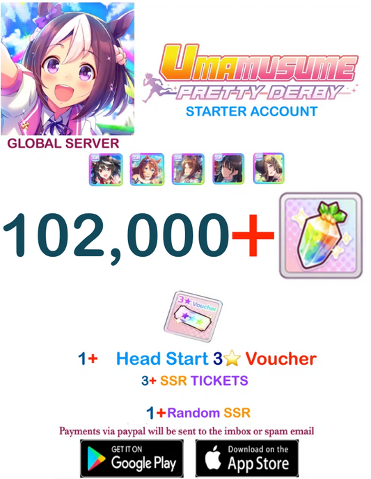 [GLOBAL SERVER] ⭐ ??+ Gems⭐  Uma Musume Pretty Derby Starter Reroll Account v4