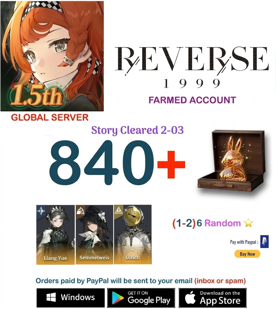 [Global Server] Liang Yue   Reverse: 1999  Farmed  Account