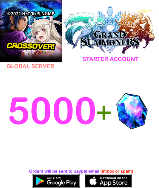 ⭐[GLOBAL SERVER][INSTANT]⭐ 5000 +Gems  Grand Summoners Fresh Starter Account v1