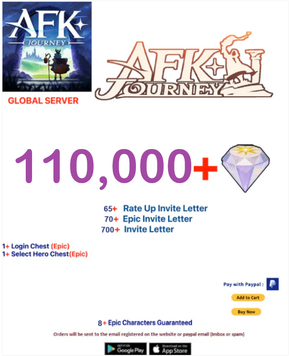 ⭐[Global Server ]⭐  110000+ Diamonds   AFK Journey Starter Account