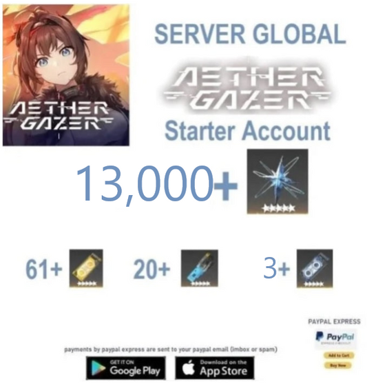 [Global Server]Aether Gazer  13,000+ Gems  Reroll  Account