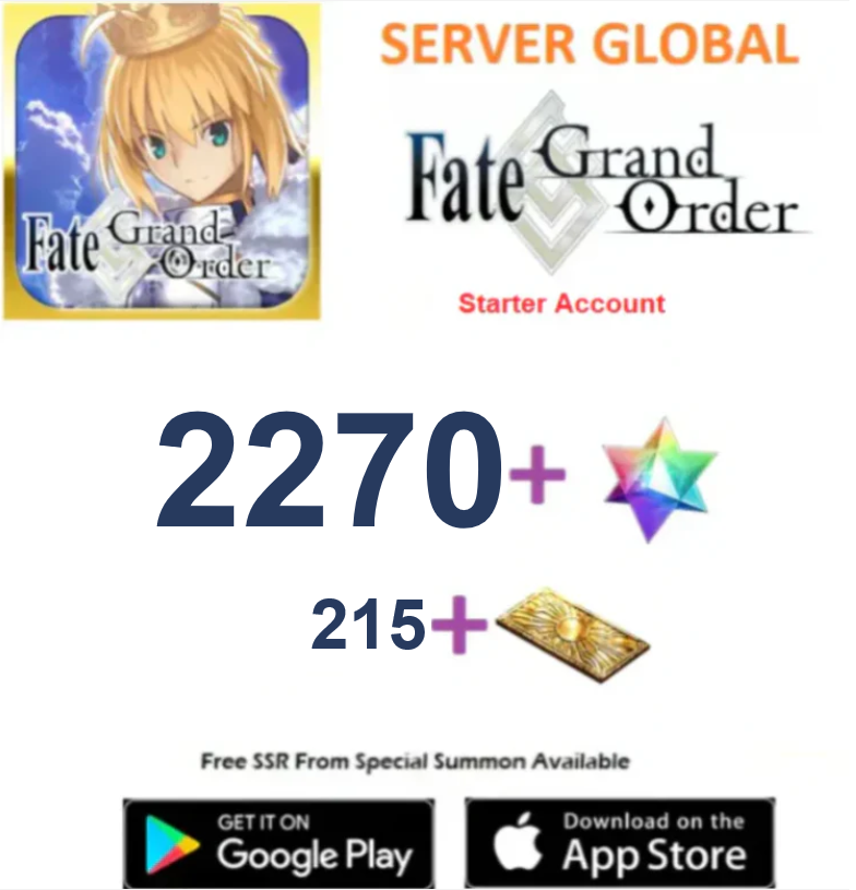 ⭐[GLOBAL Server]⭐ 2270+ SQ Fate Grand Order FGO  Starter Account