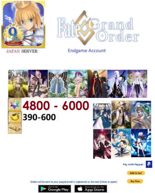 [JAPAN SERVER]  Fgo Custom   Fate Grand Order FGO Endgame Reroll  Account