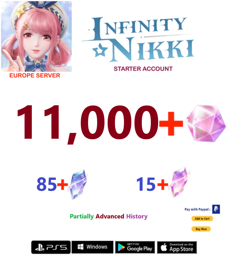 [Europe Server] 11.000+ Diamonds  Infinity Nikki Starter Account