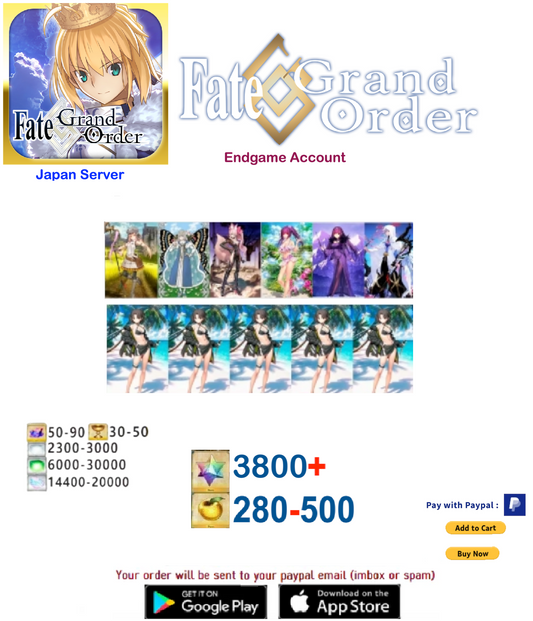 [JAPAN SERVER]  Fate Grand Order  Endgame Account v12