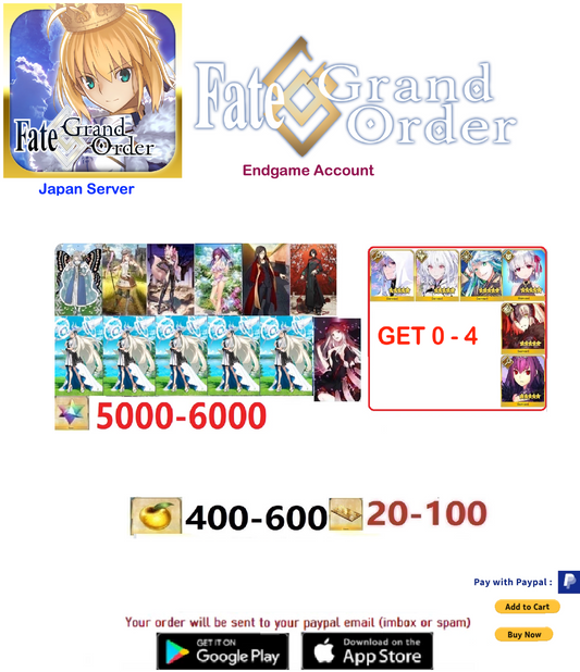 ⭐[JP Server] custom x1 NP5  + 5k SQ  Fate Grand Order FGO  Endgame  v21