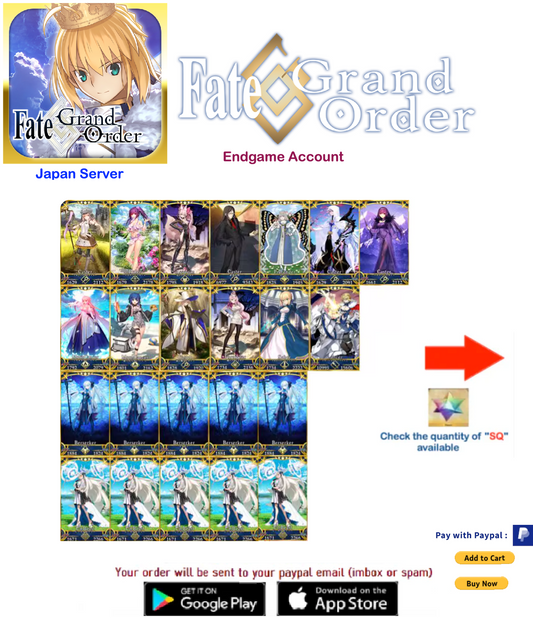 ⭐[JP Server] Morgan 500-3000 + SQ Fate Grand Order FGO Quartz Endgame Account