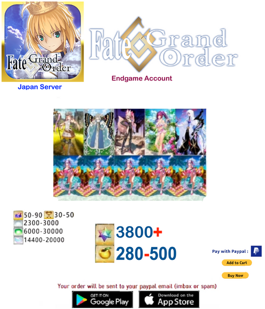 ⭐[JAPAN SERVER] 3800+ SQ Fate Grand Order FGO Endgame v21