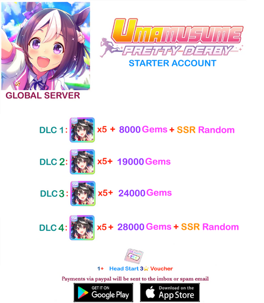 [GLOBAL SERVER]  ??  + Gems + x ??  Kitasan Black Card    Uma  Musume Pretty Derby Starter Reroll Account