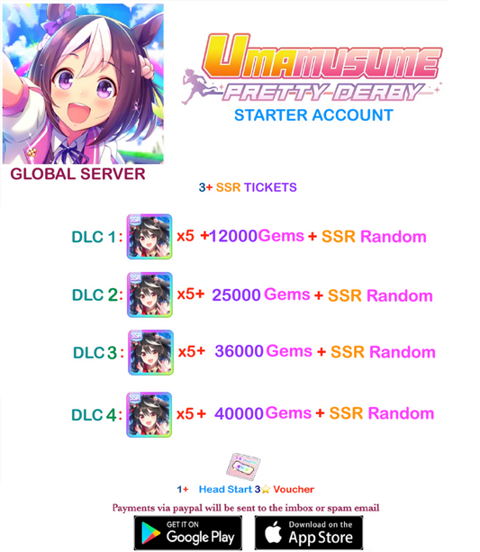 [GLOBAL SERVER]  ??  + Gems + x ??  Kitasan Black Card    Uma  Musume Pretty Derby Starter Reroll Account