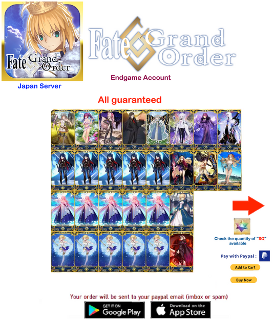 ⭐[JP Server] 3 x NP5 + SQ Fate Grand Order FGO  Endgame  v14