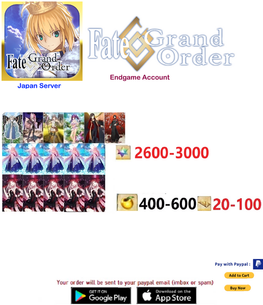 [JAPAN SERVER]  Custom Fgo  Fate Grand Order FGO Endgame Reroll  Account v3