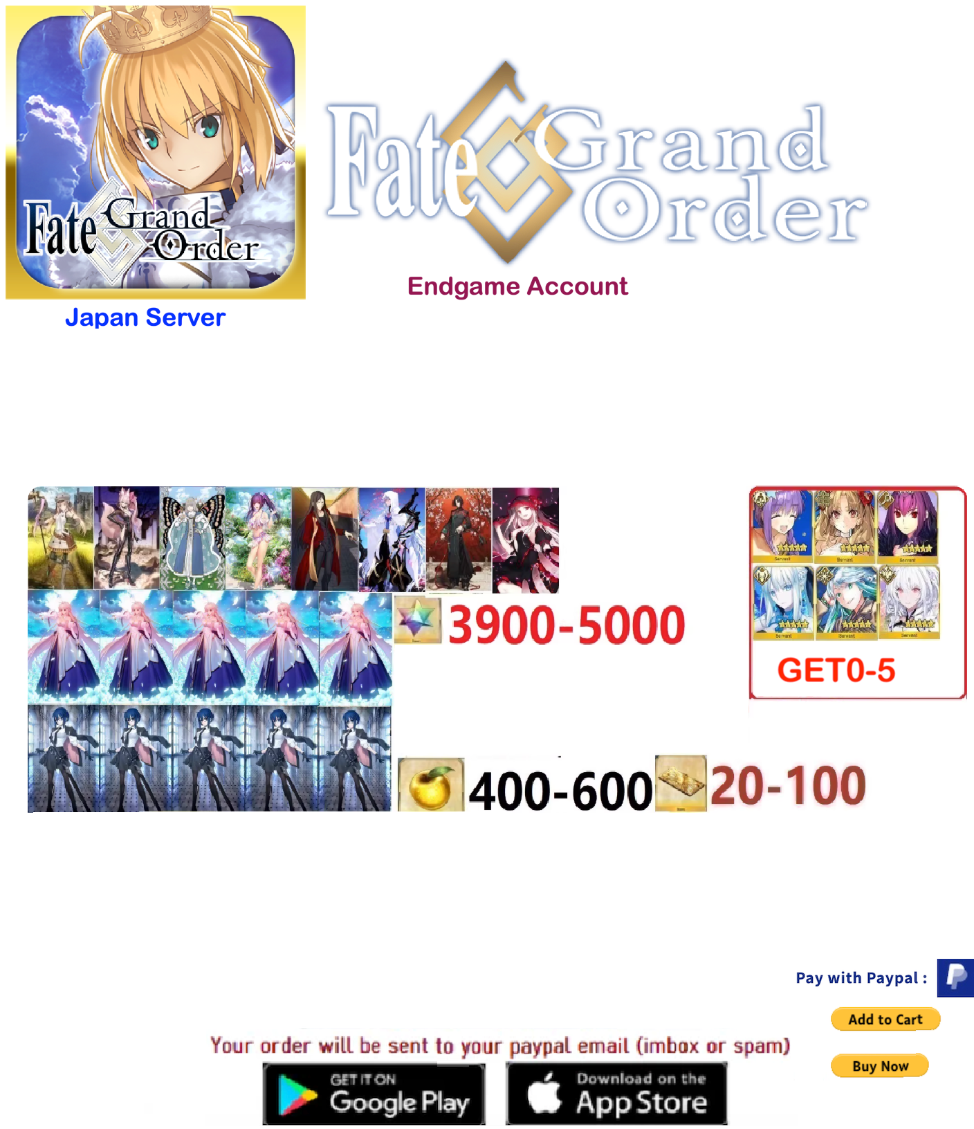 ⭐[JP Server] x2 NP5 + SQ Fate Grand Order FGO  Endgame  v13