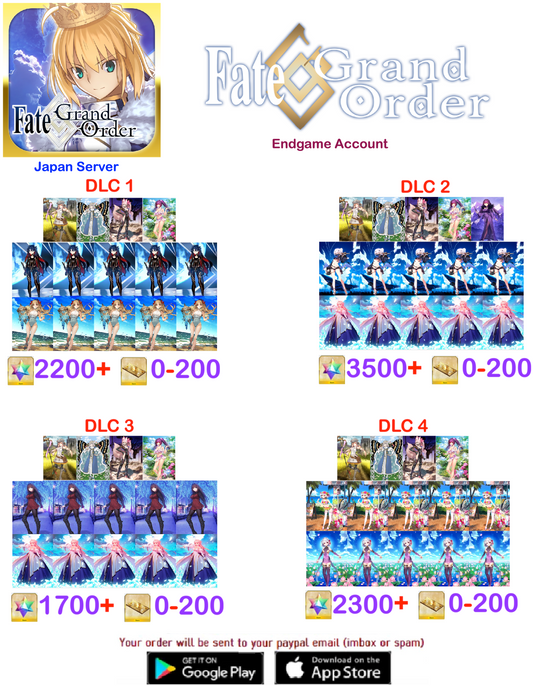 [JAPAN SERVER]  x 2 NP5   Fate Grand Order FGO Farmed Account