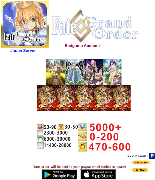 ⭐[JAPAN SERVER]⭐ ?? + SQ  Demeter Fate Grand Order Endgame Reroll Account