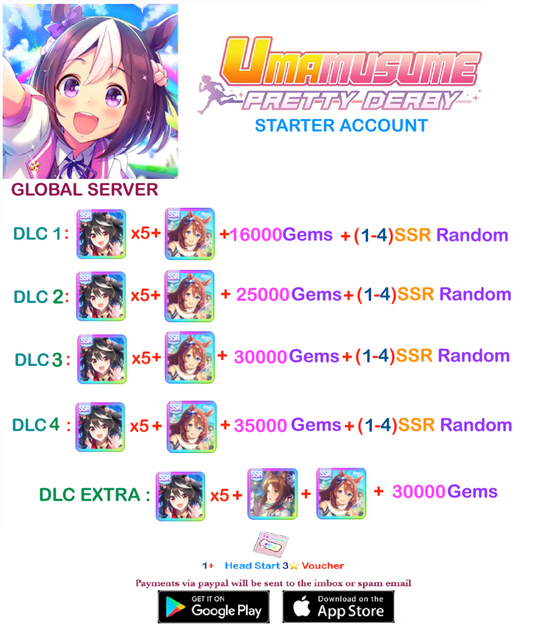 [GLOBAL SERVER]  ??  + Gems + x ??  Kitasan Black Card    Uma  Musume Pretty Derby Starter Reroll Account v2