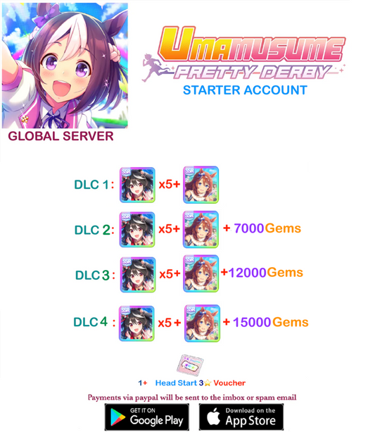 [GLOBAL SERVER]  ??  + Gems + x ??  Kitasan Black Card    Uma  Musume Pretty Derby Starter Reroll Account v2
