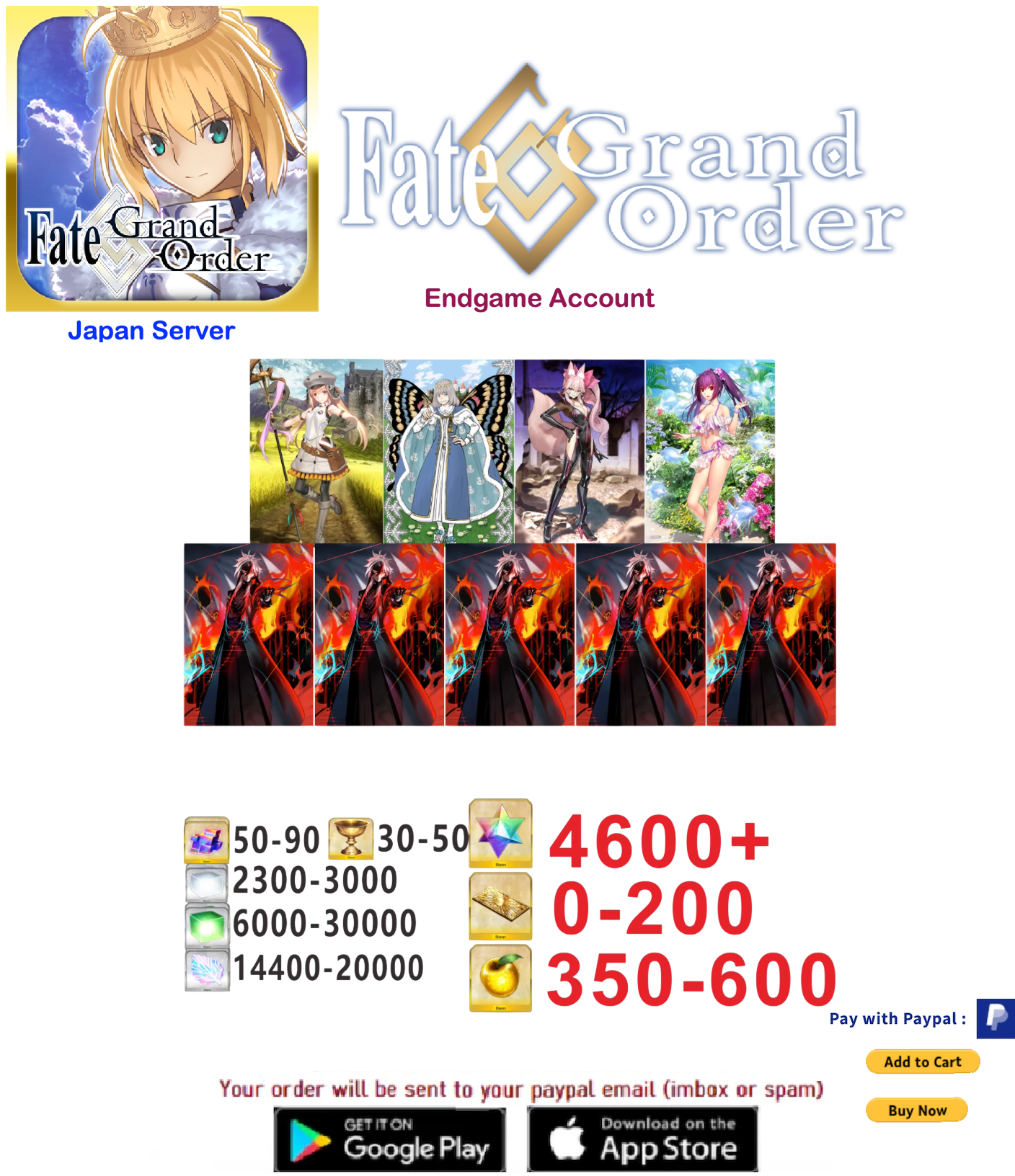 ⭐[JAPAN SERVER]⭐ ?? + SQ  Kondou Isami   Fate Grand Order Endgame Reroll Account np5v4