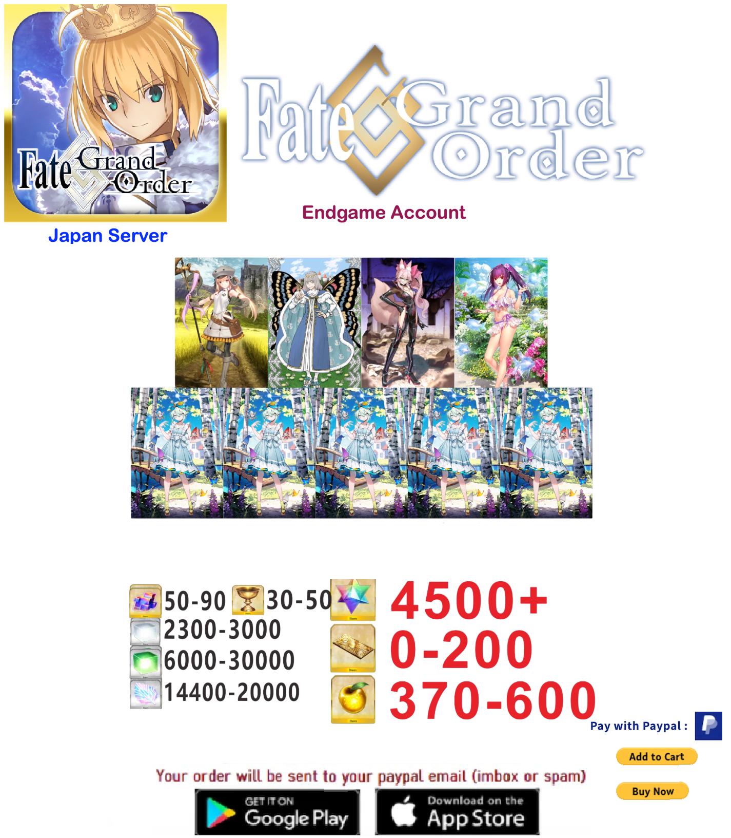 ⭐[JAPAN SERVER]⭐ ?? + SQ  Louhi   Fate Grand Order Endgame Reroll Account np5v6