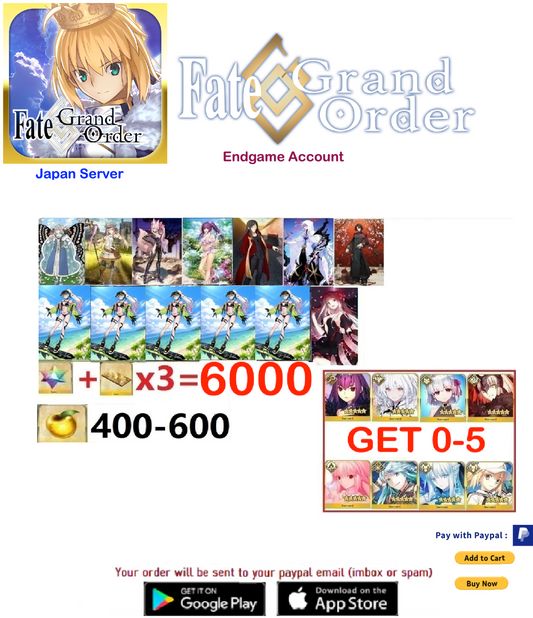 [JAPAN SERVER]Custom V7  Fate Grand Order FGO Endgame Endgame Account
