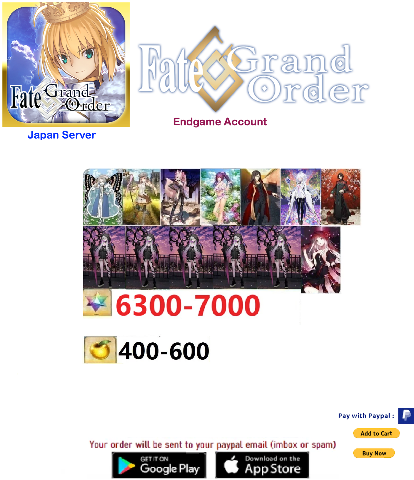 [JAPAN SERVER] Lilith NP5 Fate Grand Order FGO Endgame Account