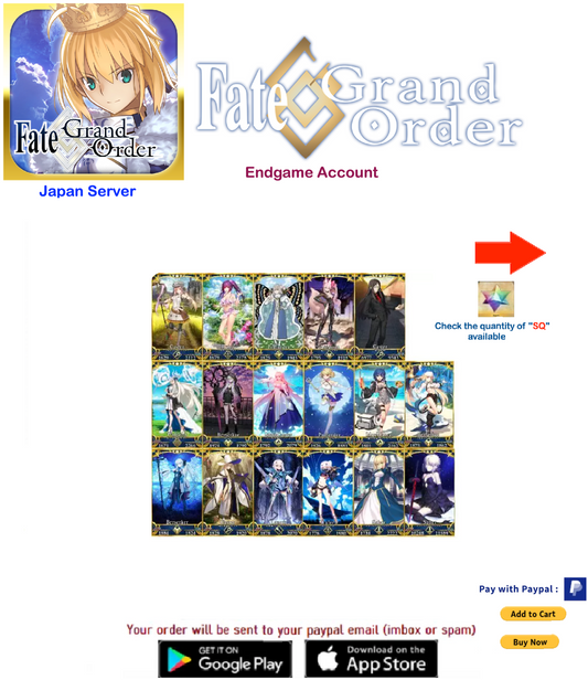 ⭐[JP Server]  2000-5500 + SQ Fate Grand Order FGO Quartz Endgame Reroll Starter
