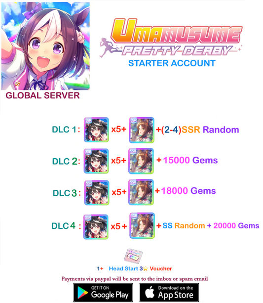 [GLOBAL SERVER]  ??  + Gems + x ??  Kitasan Black Card    Uma  Musume Pretty Derby Starter Reroll Account v3