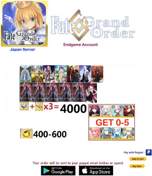 [JP Server] ?? SQ Fate Grand Order FGO Quartz Endgame Account v39