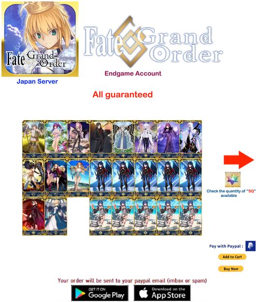 ⭐[JP Server] 2 x NP5 + SQ Fate Grand Order FGO  Endgame  v15
