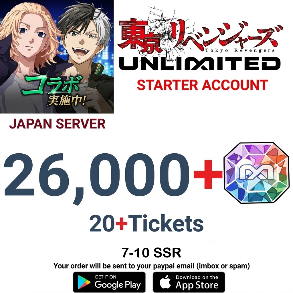 [JAPAN SERVER] ⭐ 26.000  Gems ⭐  Tokyo Revengers UNLIMITED Starter Account