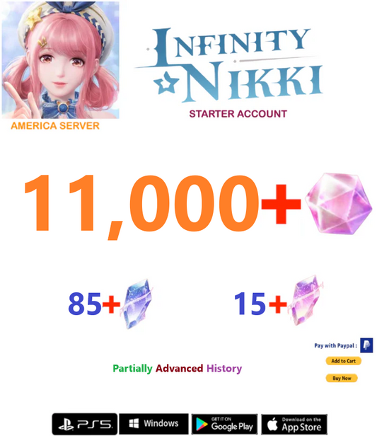 [America Server] 11.000+ Diamonds  Infinity Nikki Starter Account