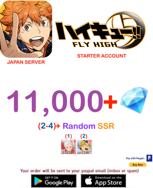 [JAPAN SERVER/INSTANT DELIVERY] ?? Gems HAIKYU!! FLY HIGH Starter Account v4