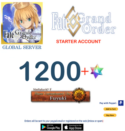 [Global Server] 1200 SQ  Fate Grand Order FGO Quartz Starter Account